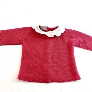 Carmina baby girls knit sweater with scalloped collar size 9 months